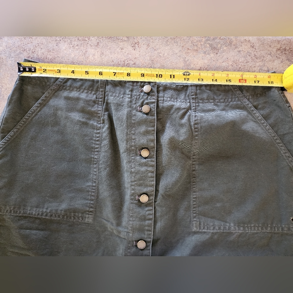 Lauren Ralph Lauren Olive Green Button Down Front Skirt Size 16W Vintage - Picture 2 of 11